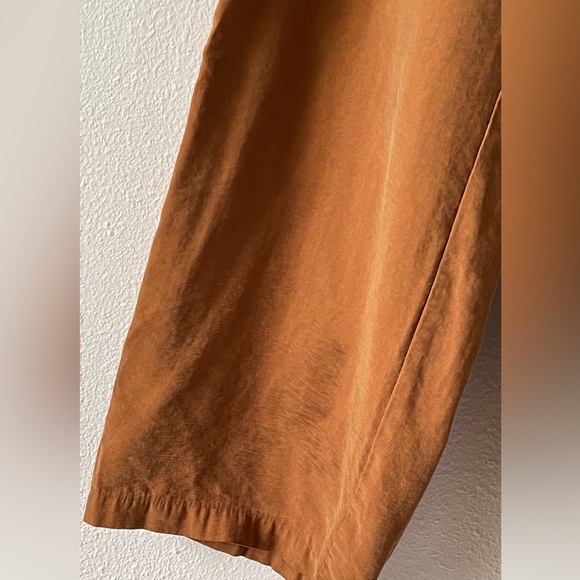 Skies Are Blue Women's Camel Brown Wide Leg minimalist Baggy Loose Fit Pants - Picture 13 of 13